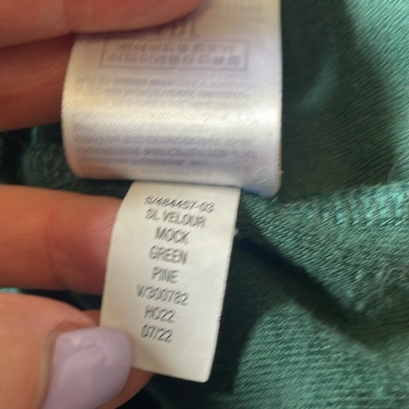 GAP velour green mock neck body suit Medium Petite - Picture 6 of 6